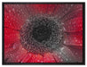 Rote Gerbera mit Wassertropfen auf Leinwandbild gerahmt Größe 80x60