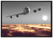 Flugzeug über Wolkenmeer auf Leinwandbild gerahmt Größe 100x70