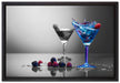 Blauer leckerer Cocktail auf Leinwandbild gerahmt Größe 60x40