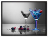 Blauer leckerer Cocktail auf Leinwandbild gerahmt Größe 80x60
