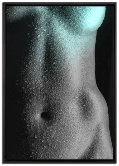 Erotischer Frauenkörper auf Leinwandbild gerahmt Größe 100x70
