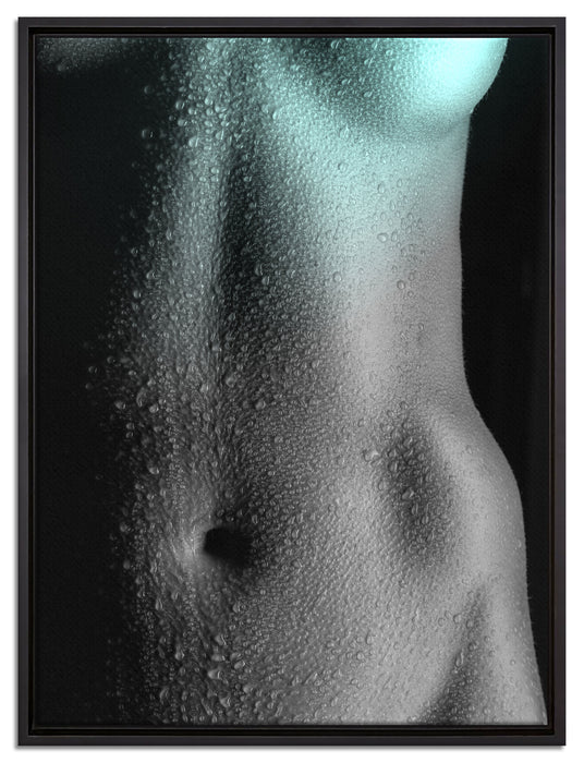 Erotischer Frauenkörper auf Leinwandbild gerahmt Größe 80x60