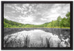 traumhafter See in grünem Wald auf Leinwandbild gerahmt Größe 60x40