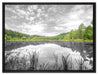 traumhafter See in grünem Wald auf Leinwandbild gerahmt Größe 80x60