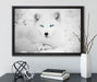 Polarfuchs mit strahlenden Augen auf Leinwandbild gerahmt mit Kirschblüten