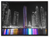 Skyline von Dubai bei Nacht auf Leinwandbild gerahmt Größe 80x60