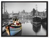 Hafen in Danzig - Polen auf Leinwandbild gerahmt Größe 80x60