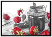 Erdbeeren Marmelade auf Leinwandbild gerahmt Größe 100x70