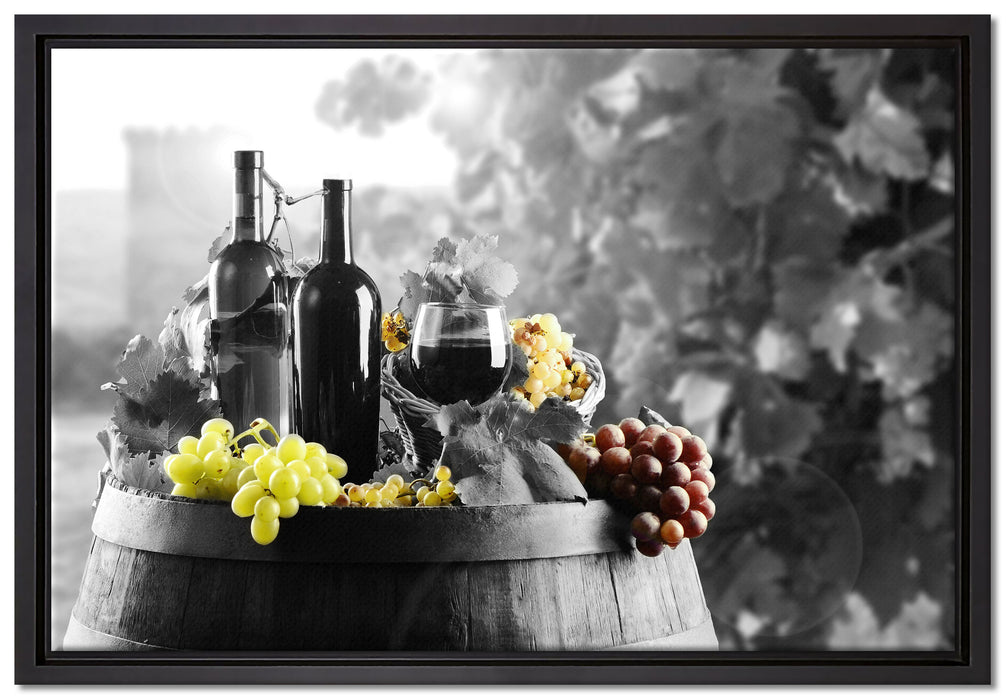gemischte Auslese an Weintrauben auf Leinwandbild gerahmt Größe 60x40