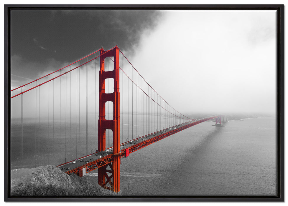Golden Gate Bridge auf Leinwandbild gerahmt Größe 100x70