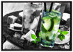 Caipirinhacocktails auf Tablett auf Leinwandbild gerahmt Größe 100x70