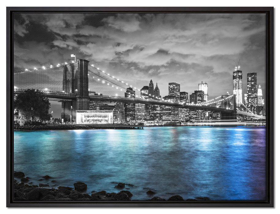 New York Skyline auf Leinwandbild gerahmt Größe 80x60