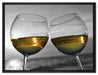 Wein in Gläsern am Meer auf Leinwandbild gerahmt Größe 80x60