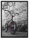 BMX Fahrrad Graffiti auf Leinwandbild gerahmt Größe 80x60