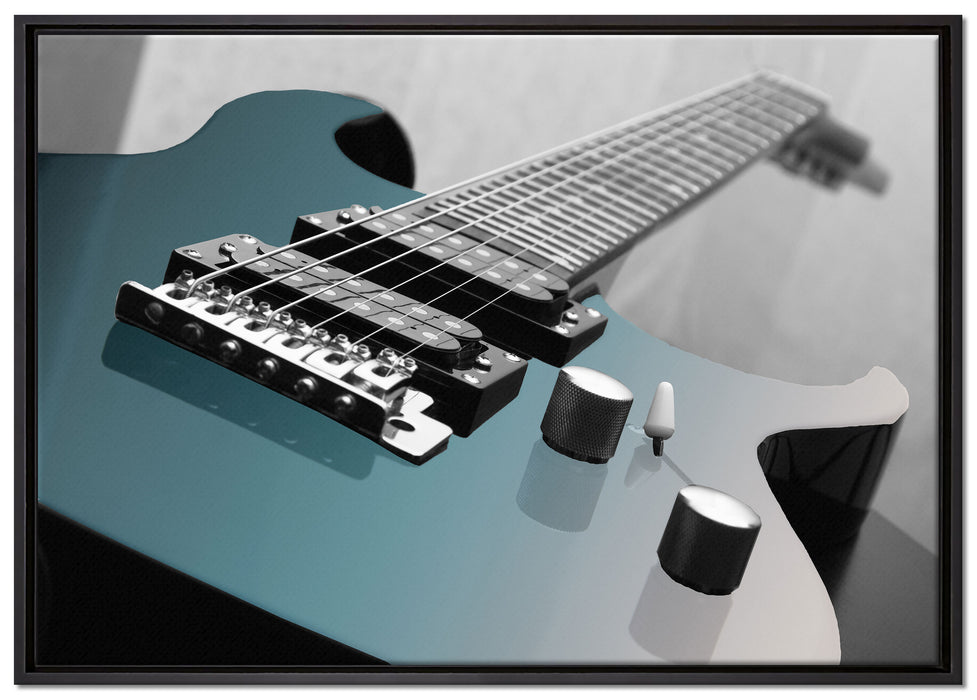 E-Gitarre auf Leinwandbild gerahmt Größe 100x70
