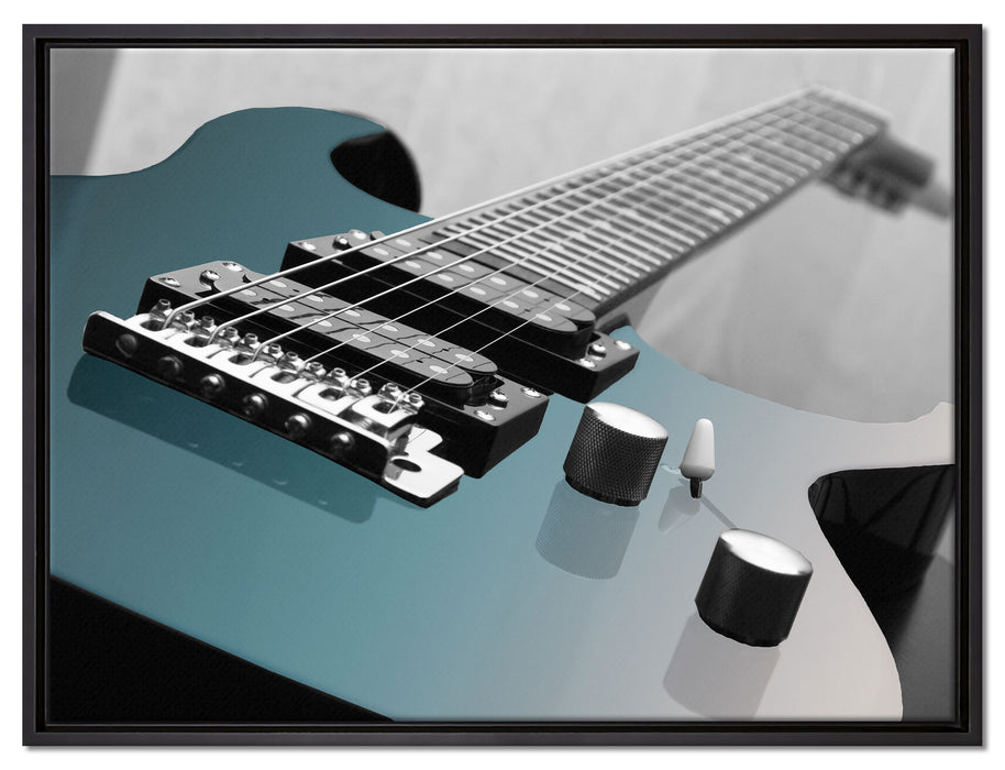E-Gitarre auf Leinwandbild gerahmt Größe 80x60