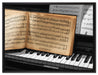 Notenbuch auf Piano auf Leinwandbild gerahmt Größe 80x60