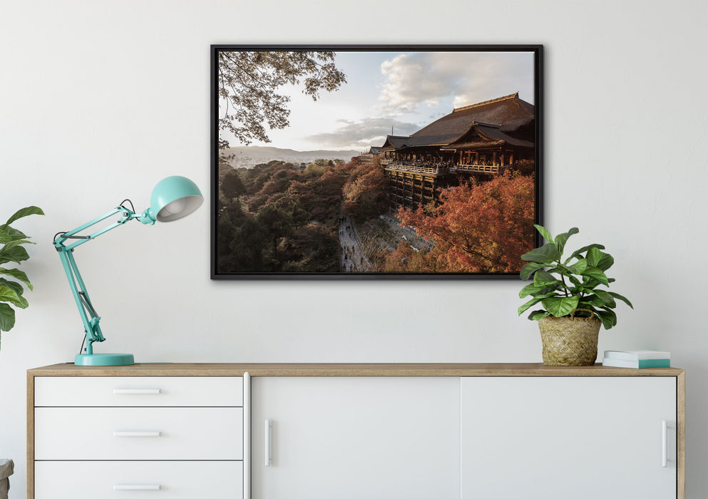 Kiyomizu-dera Tempel in Kyoto auf Leinwandbild gerahmt verschiedene Größen im Wohnzimmer