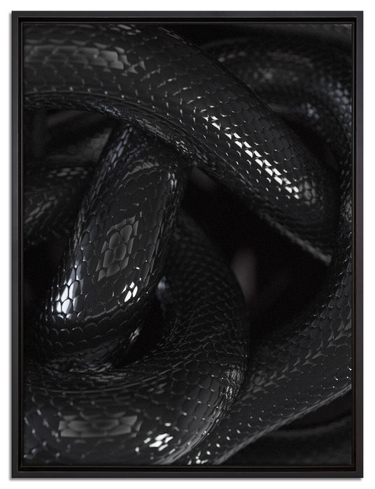 Dark Schwarze Schlangen auf Leinwandbild gerahmt Größe 80x60