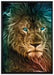New Art Löwe auf Leinwandbild gerahmt Größe 100x70