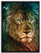 New Art Löwe auf Leinwandbild gerahmt Größe 80x60