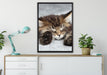 Süße Baby Katze auf Leinwandbild gerahmt verschiedene Größen im Wohnzimmer