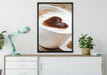 Kaffe mit Herz auf Leinwandbild gerahmt verschiedene Größen im Wohnzimmer