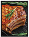 Steak Rumpsteak Fleisch auf Leinwandbild gerahmt Größe 80x60
