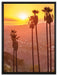 Palmen im Sonnenuntergang auf Leinwandbild gerahmt Größe 80x60