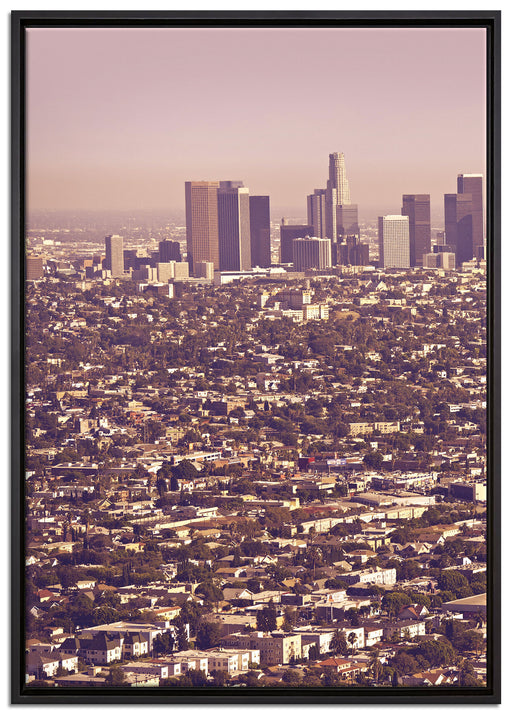 Los Angeles City Großstadt auf Leinwandbild gerahmt Größe 100x70