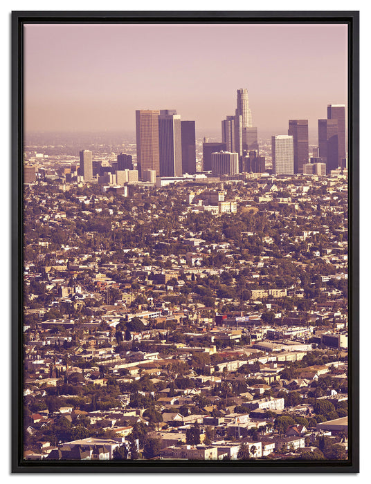 Los Angeles City Großstadt auf Leinwandbild gerahmt Größe 80x60