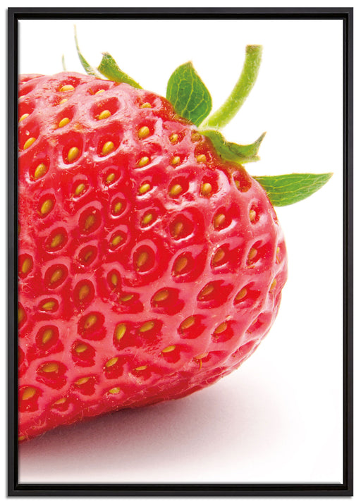 Erdbeere Strawberry Obst auf Leinwandbild gerahmt Größe 100x70