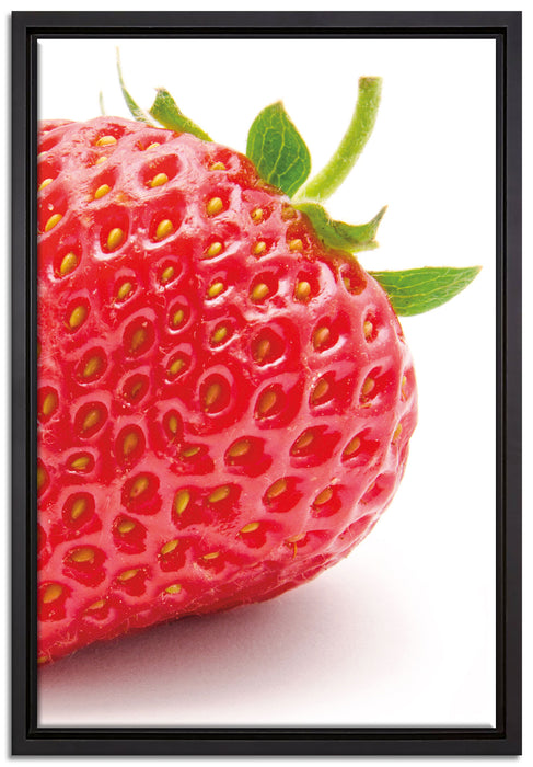 Erdbeere Strawberry Obst auf Leinwandbild gerahmt Größe 60x40