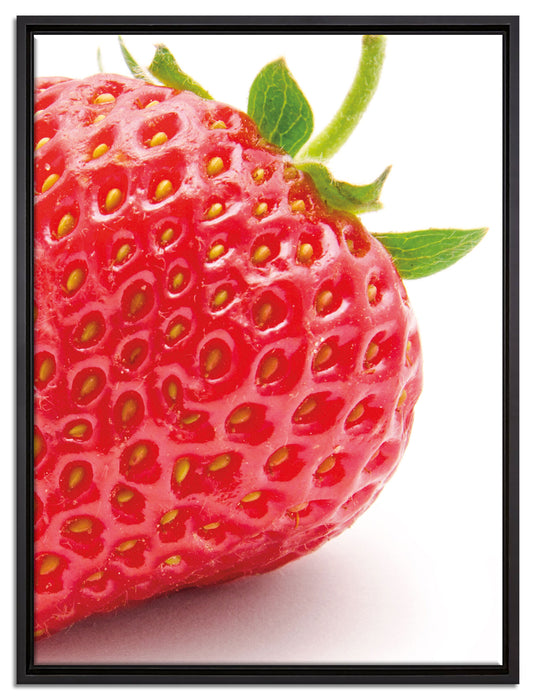Erdbeere Strawberry Obst auf Leinwandbild gerahmt Größe 80x60