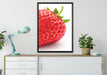 Erdbeere Strawberry Obst auf Leinwandbild gerahmt verschiedene Größen im Wohnzimmer