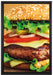 Hamburger Cheesburger auf Leinwandbild gerahmt Größe 60x40