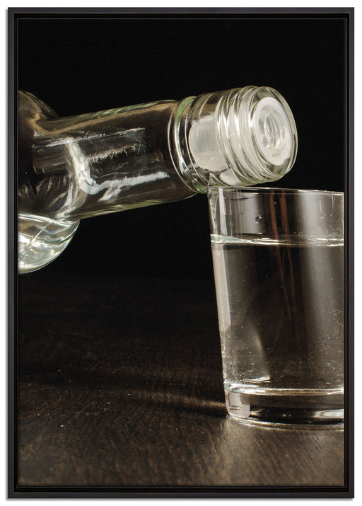Vodka Flaschen Party auf Leinwandbild gerahmt Größe 100x70