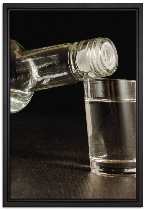 Vodka Flaschen Party auf Leinwandbild gerahmt Größe 60x40