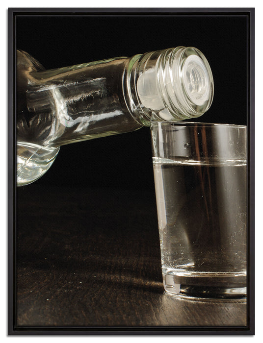 Vodka Flaschen Party auf Leinwandbild gerahmt Größe 80x60