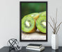 Kiwi Fruits Früchte Grün auf Leinwandbild gerahmt mit Kirschblüten