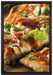 Steinofenpizza auf Leinwandbild gerahmt Größe 60x40