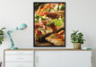 Steinofenpizza auf Leinwandbild gerahmt verschiedene Größen im Wohnzimmer