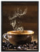 Kaffeebohnen Kaffee Kuchen auf Leinwandbild gerahmt Größe 80x60