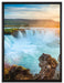 Wasserfall im Sonnenschein auf Leinwandbild gerahmt Größe 80x60