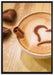 Kaffee Herz aus Schaum Cappucino auf Leinwandbild gerahmt Größe 100x70