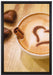 Kaffee Herz aus Schaum Cappucino auf Leinwandbild gerahmt Größe 60x40