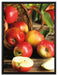 Äpfel Früchte Äpfelkorb auf Leinwandbild gerahmt Größe 80x60