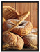 Brot Brötchen Frühstück Bäcker auf Leinwandbild gerahmt Größe 80x60