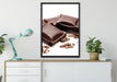 Schokolade Schokoladenraspeln auf Leinwandbild gerahmt verschiedene Größen im Wohnzimmer