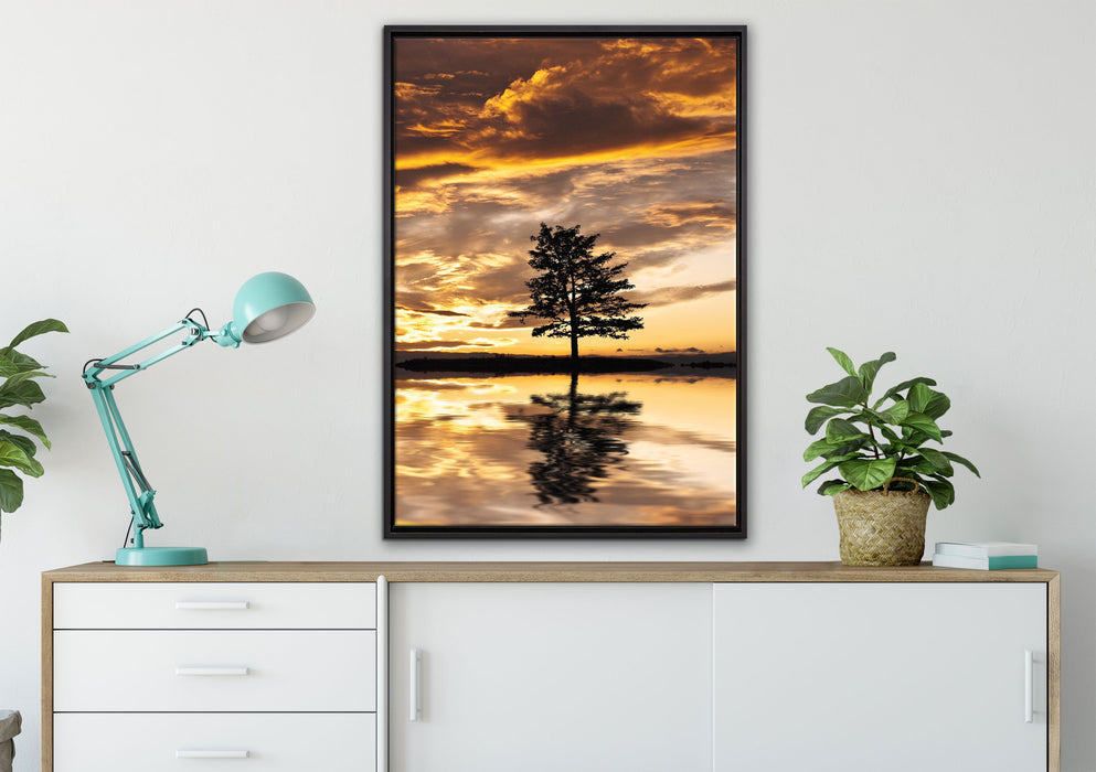 Insel im Meer auf Leinwandbild gerahmt verschiedene Größen im Wohnzimmer